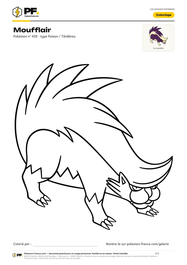 Coloriage Moufflair à imprimer au format A4