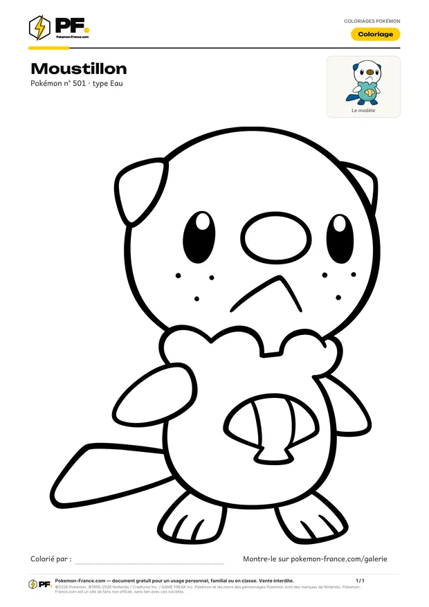 Coloriage Moustillon à imprimer au format A4