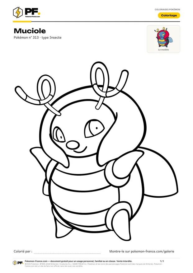 Coloriage Muciole à imprimer au format A4