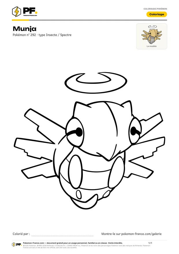 Coloriage Munja à imprimer au format A4