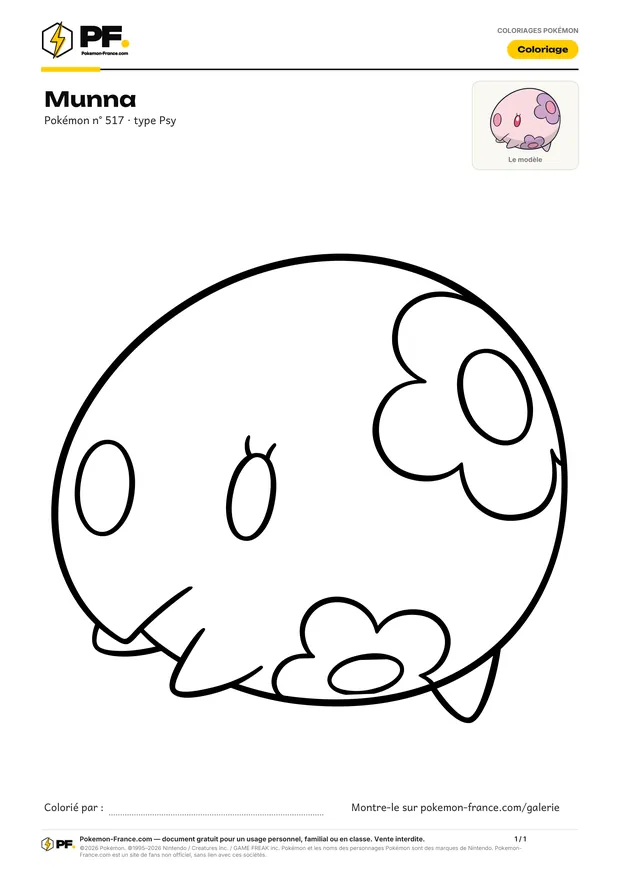 Coloriage Munna à imprimer au format A4