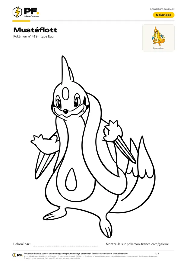 Coloriage Mustéflott à imprimer au format A4