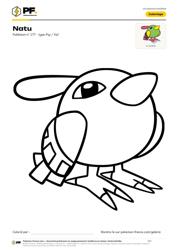 Coloriage Natu à imprimer au format A4