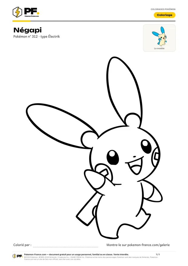 Coloriage Négapi à imprimer au format A4
