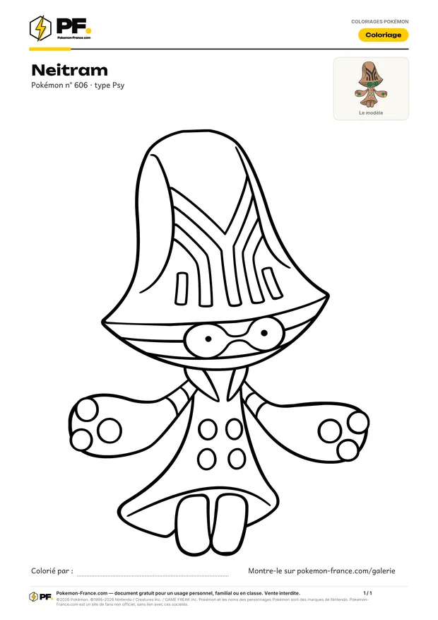 Coloriage Neitram à imprimer au format A4