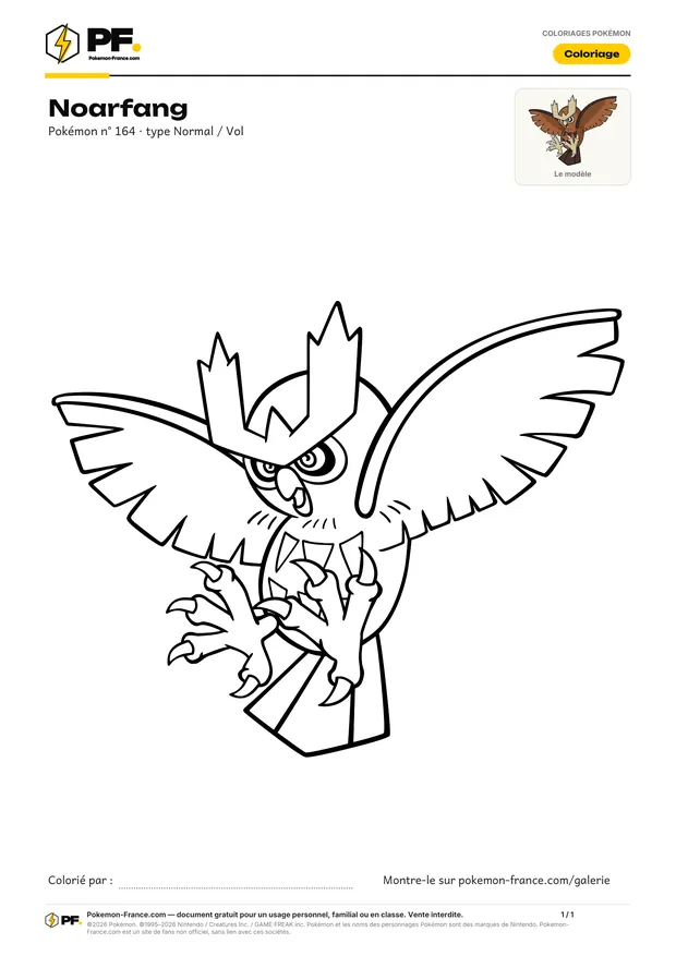Coloriage Noarfang à imprimer au format A4