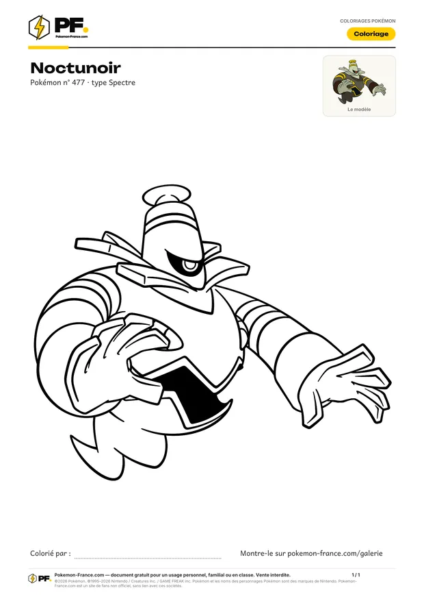 Coloriage Noctunoir à imprimer au format A4