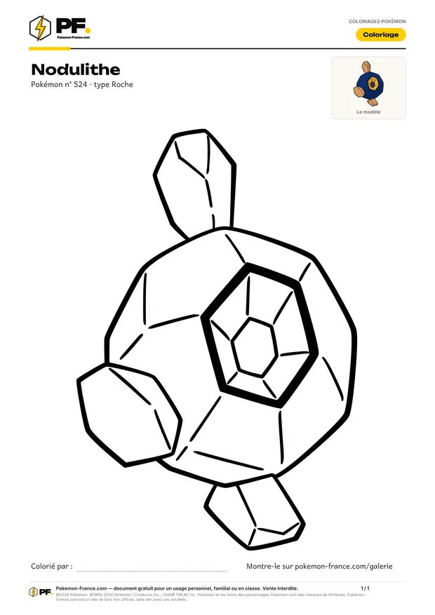 Coloriage Nodulithe à imprimer au format A4