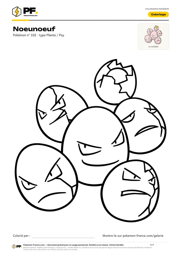 Coloriage Noeunoeuf à imprimer au format A4