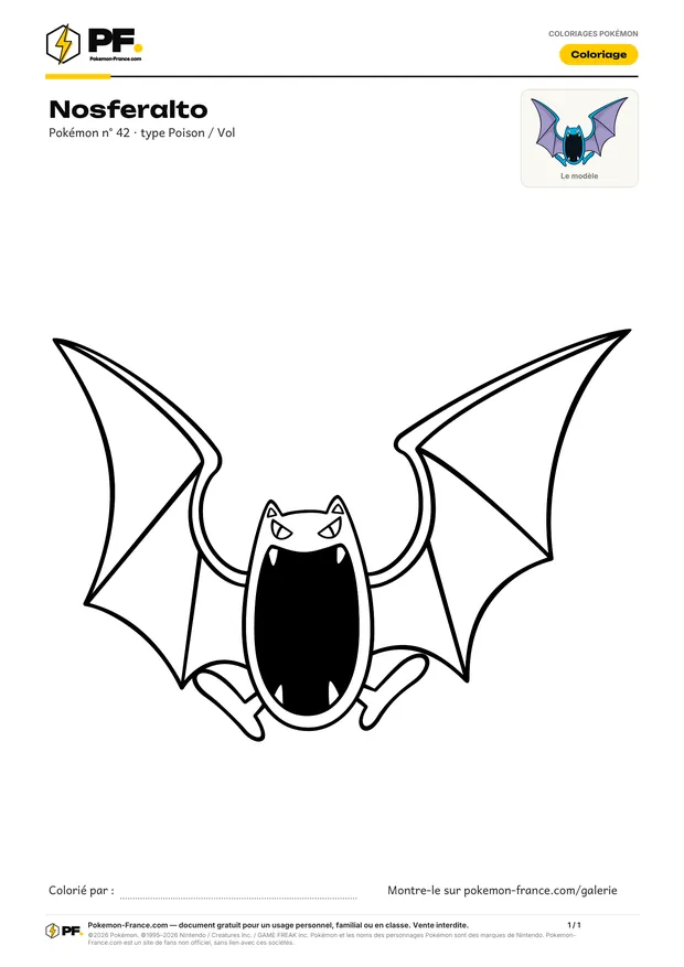 Coloriage Nosferalto à imprimer au format A4