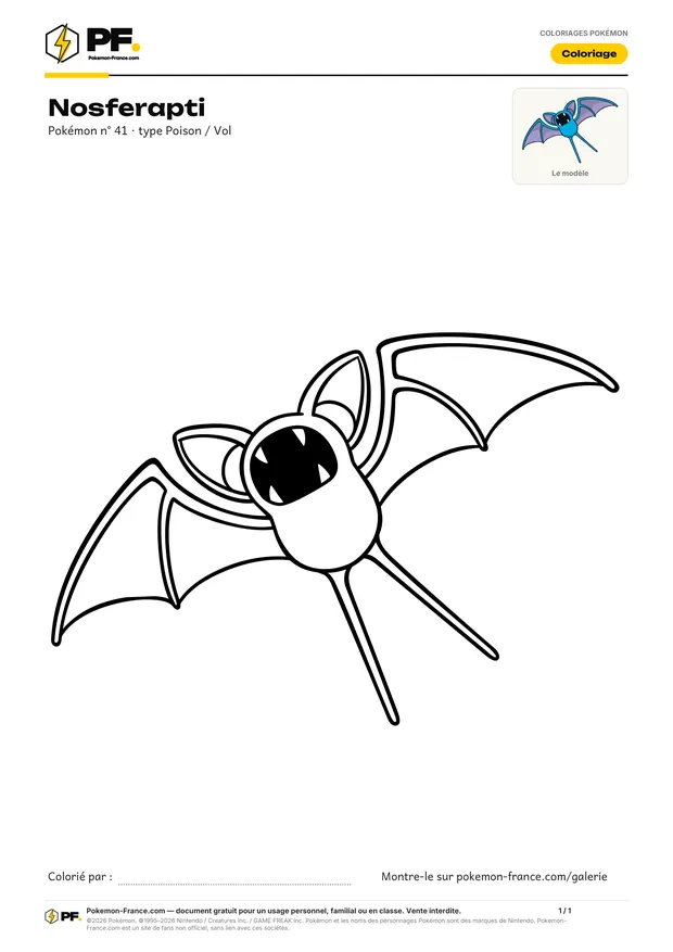 Coloriage Nosferapti à imprimer au format A4