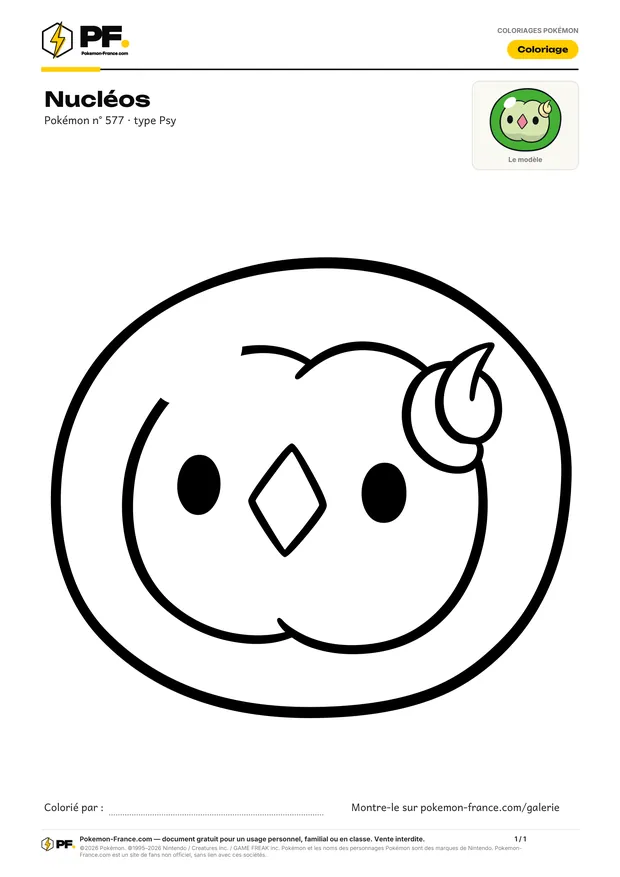 Coloriage Nucléos à imprimer au format A4
