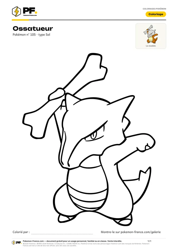 Coloriage Ossatueur à imprimer au format A4