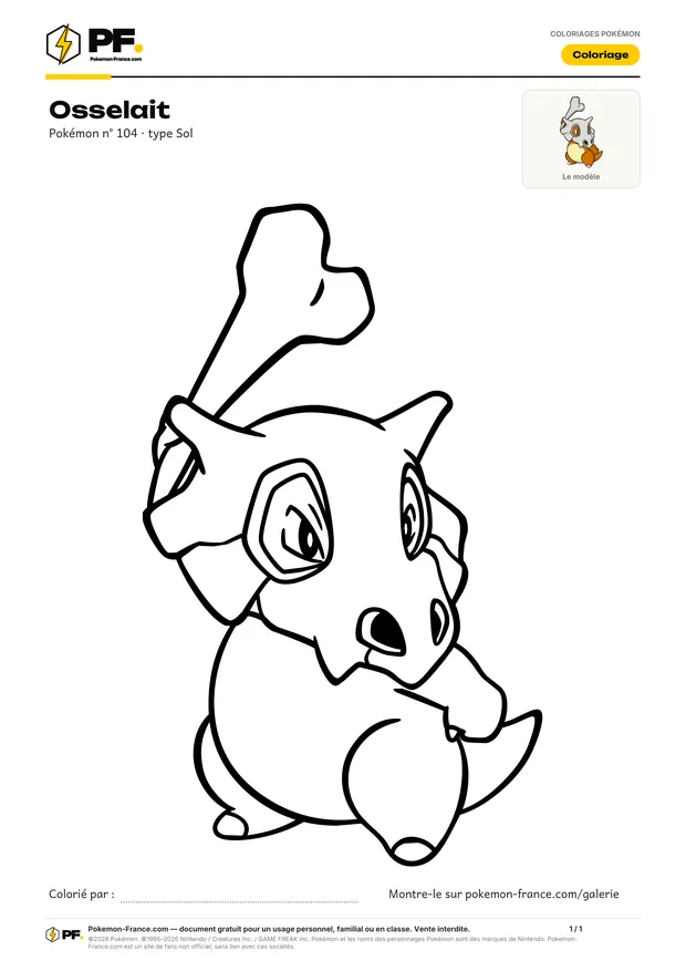 Coloriage Osselait à imprimer au format A4