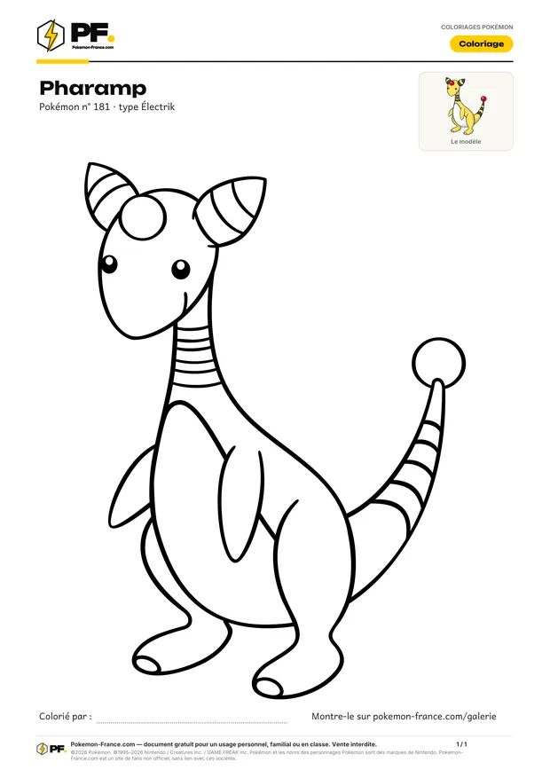 Coloriage Pharamp à imprimer au format A4