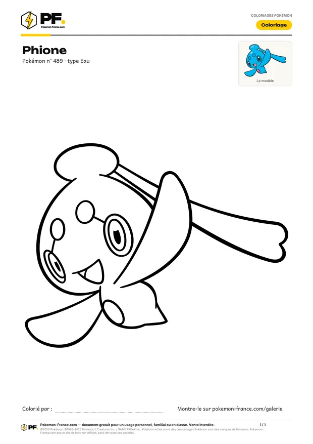 Coloriage Phione à imprimer au format A4