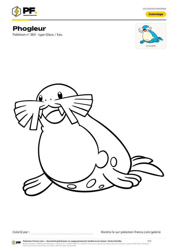 Coloriage Phogleur à imprimer au format A4