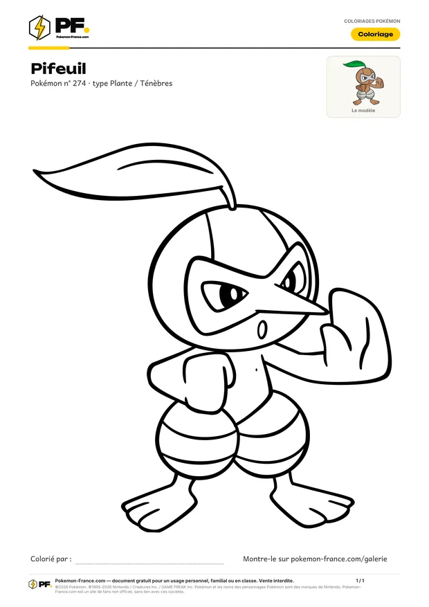 Coloriage Pifeuil à imprimer au format A4