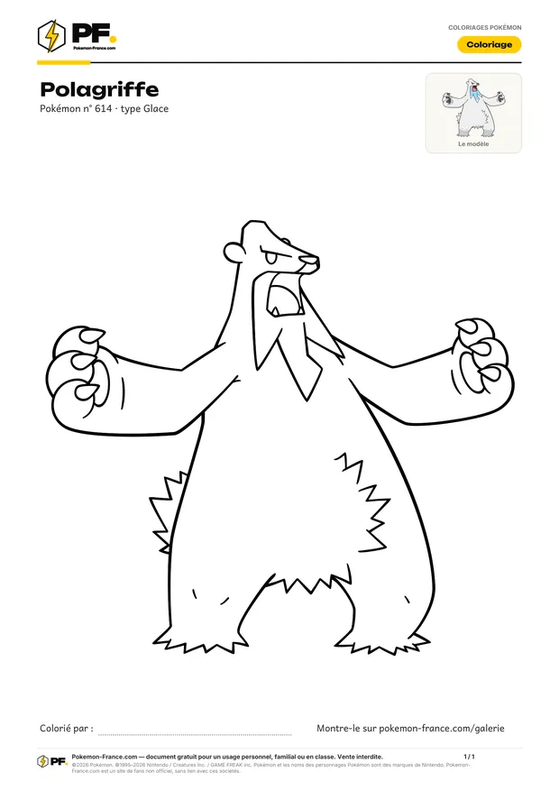 Coloriage Polagriffe à imprimer au format A4