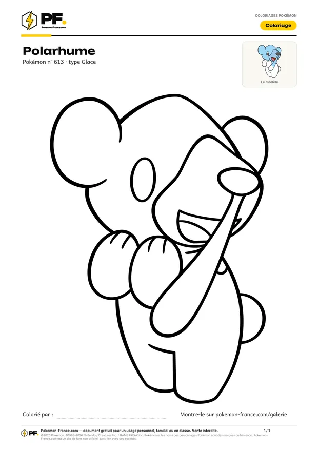Coloriage Polarhume à imprimer au format A4