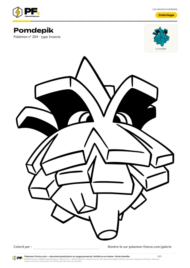 Coloriage Pomdepik à imprimer au format A4