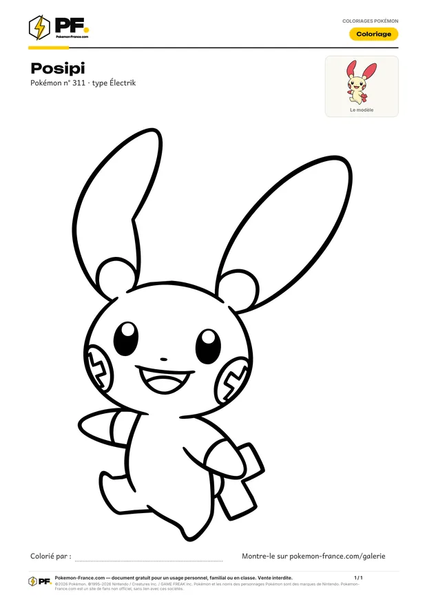 Coloriage Posipi à imprimer au format A4
