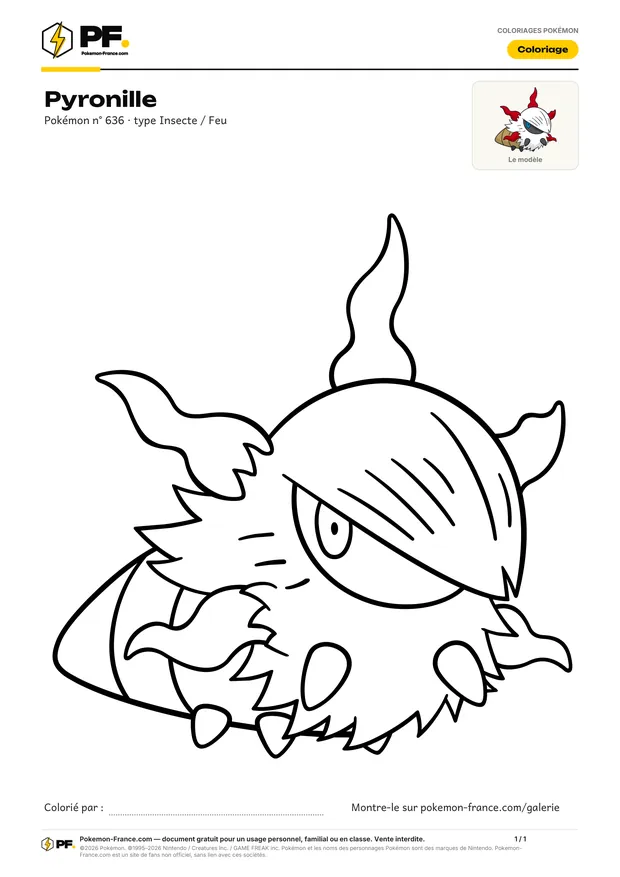Coloriage Pyronille à imprimer au format A4
