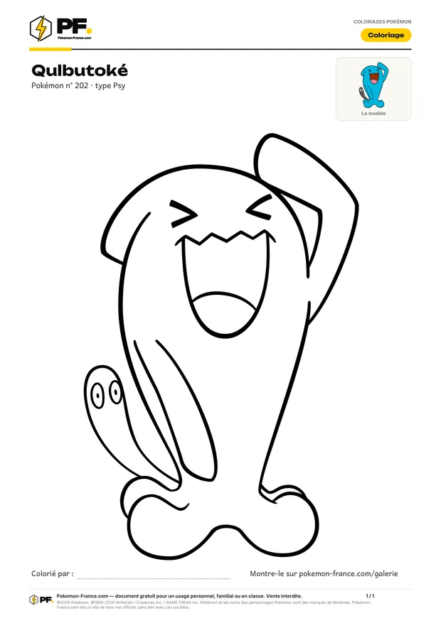 Coloriage Qulbutoké à imprimer au format A4