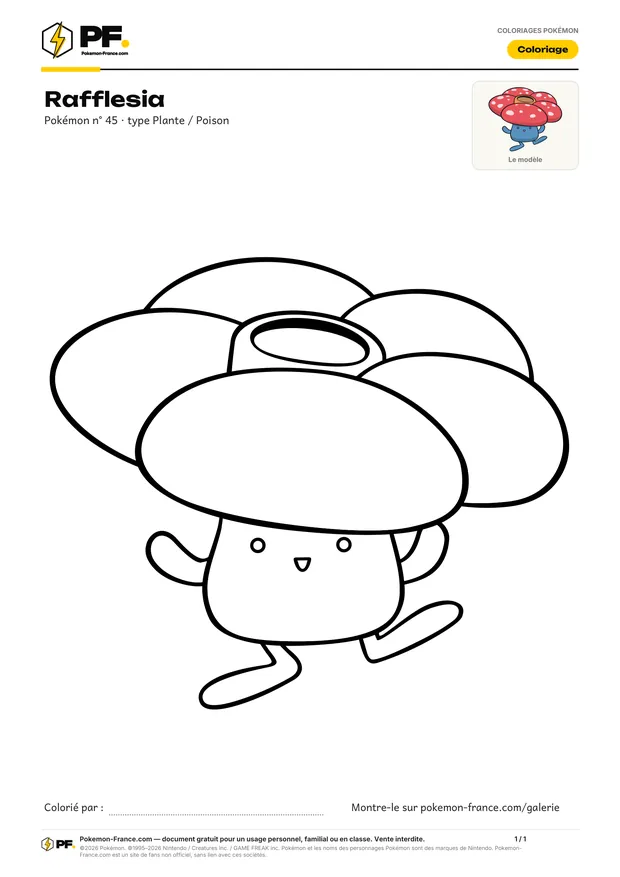 Coloriage Rafflesia à imprimer au format A4