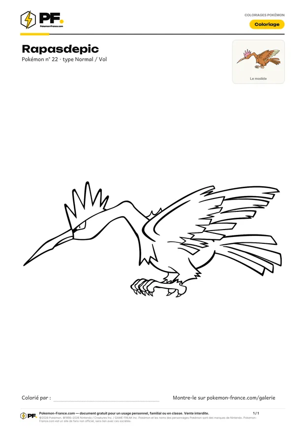 Coloriage Rapasdepic à imprimer au format A4