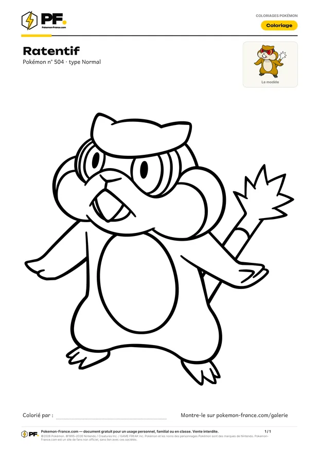 Coloriage Ratentif à imprimer au format A4