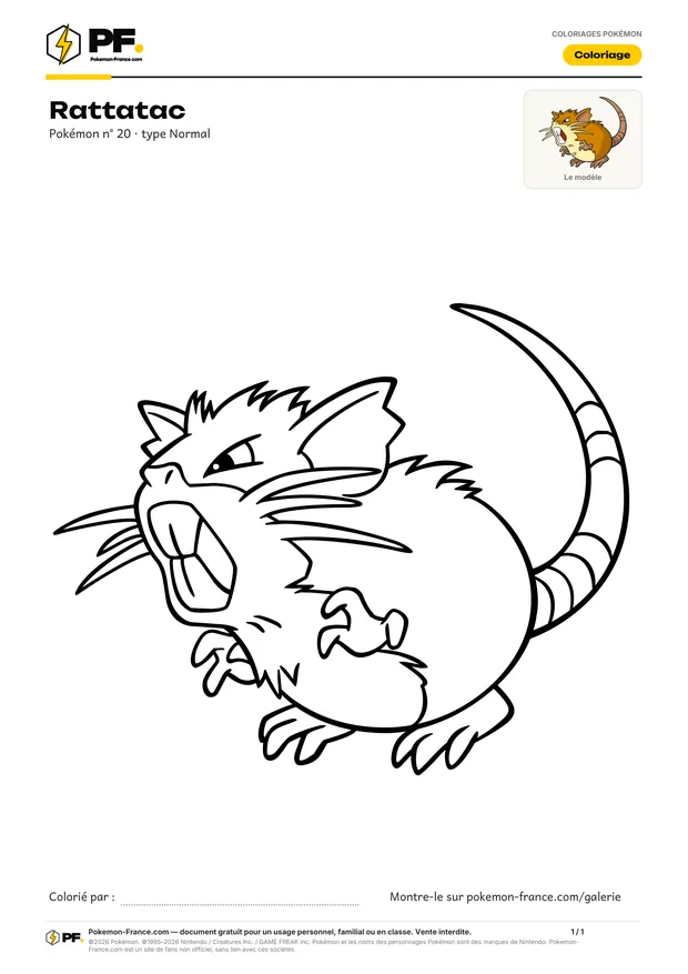 Coloriage Rattatac à imprimer au format A4