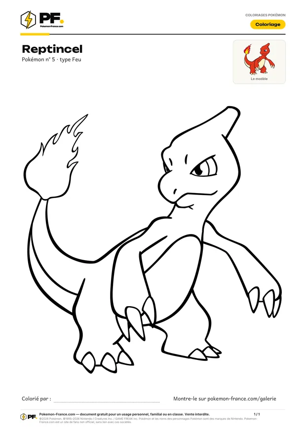 Coloriage Reptincel à imprimer au format A4
