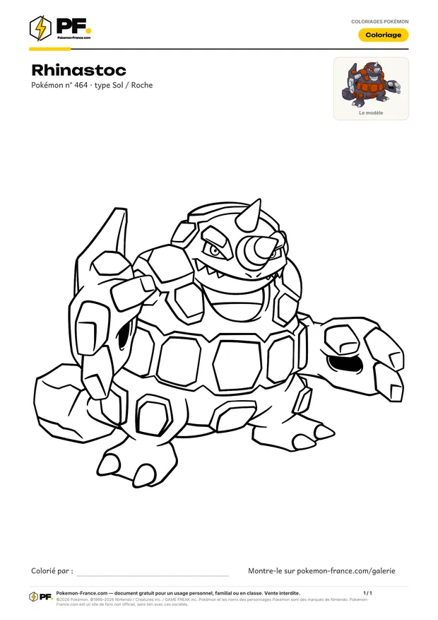 Coloriage Rhinastoc à imprimer au format A4