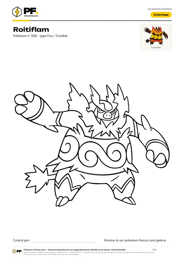 Coloriage Roitiflam à imprimer au format A4