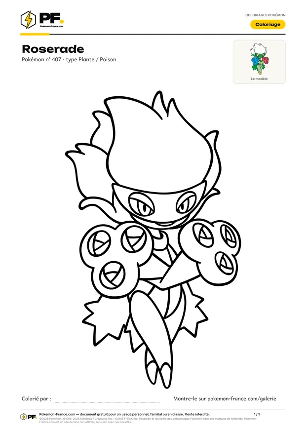 Coloriage Roserade à imprimer au format A4