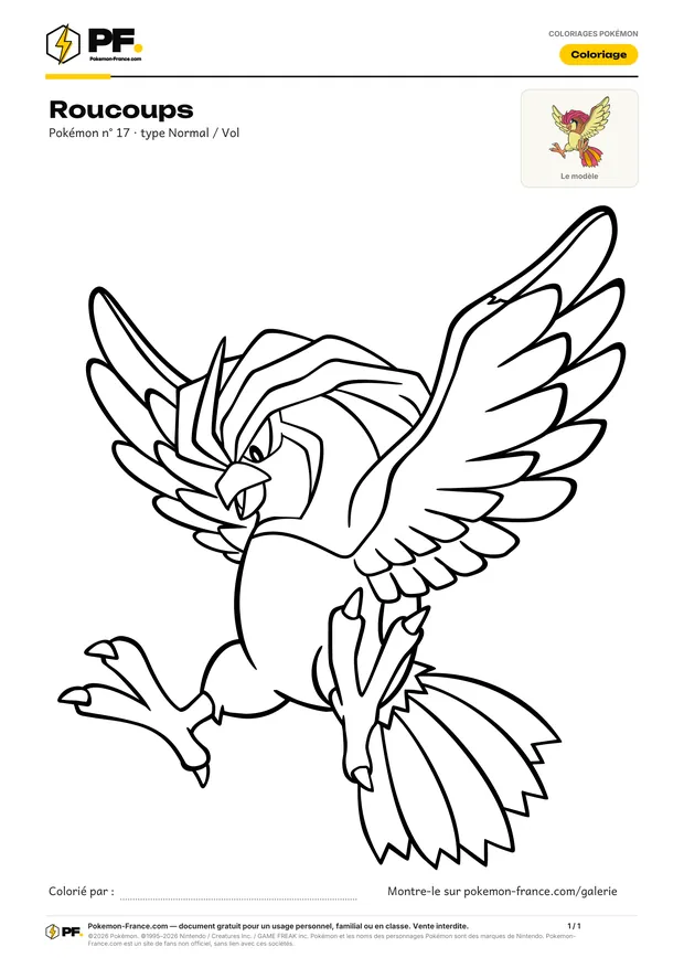 Coloriage Roucoups à imprimer au format A4