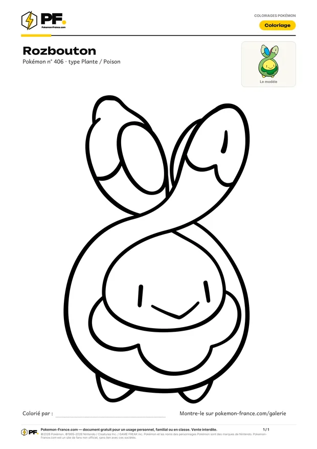 Coloriage Rozbouton à imprimer au format A4