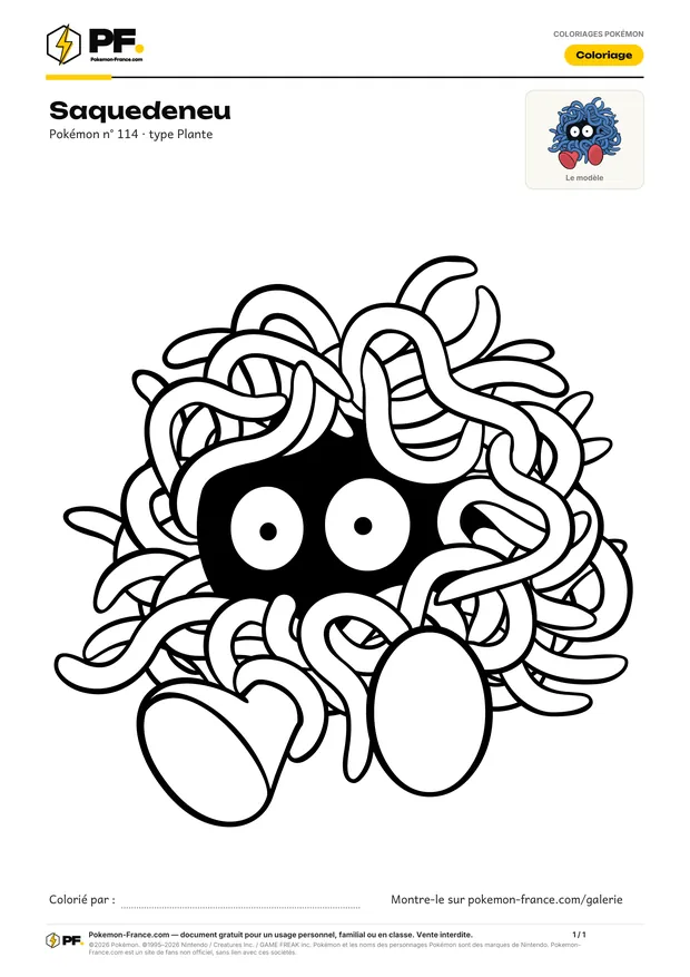 Coloriage Saquedeneu à imprimer au format A4