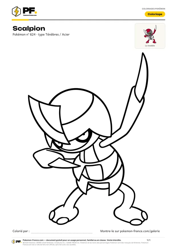 Coloriage Scalpion à imprimer au format A4