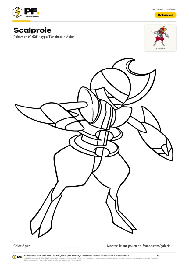 Coloriage Scalproie à imprimer au format A4