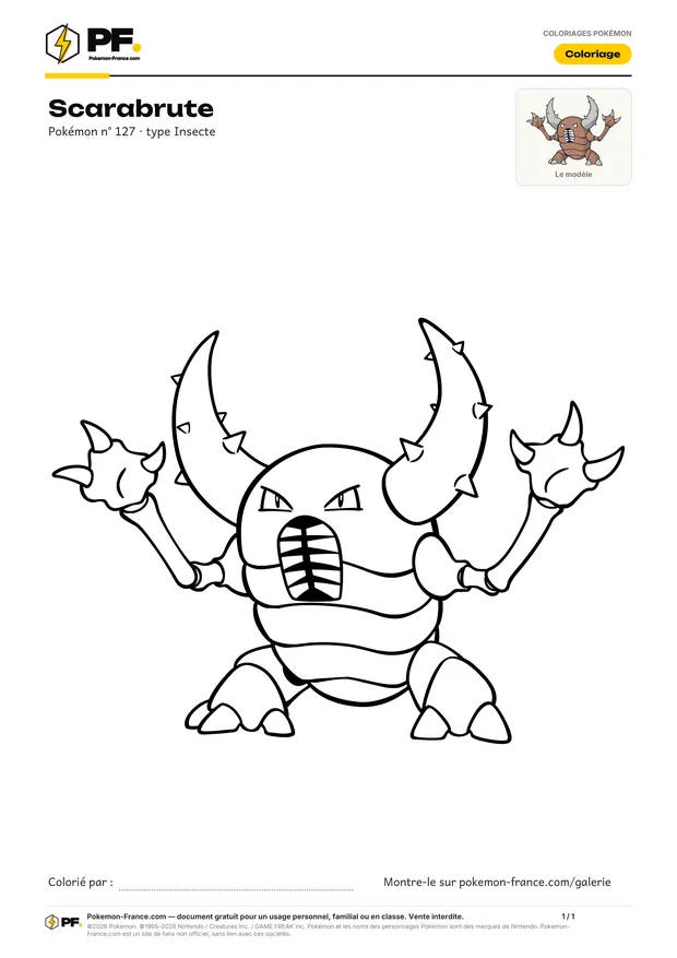 Coloriage Scarabrute à imprimer au format A4