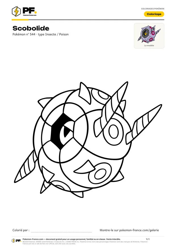 Coloriage Scobolide à imprimer au format A4