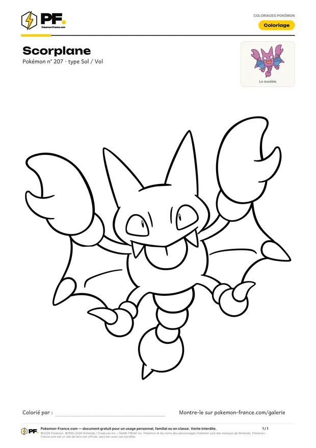 Coloriage Scorplane à imprimer au format A4