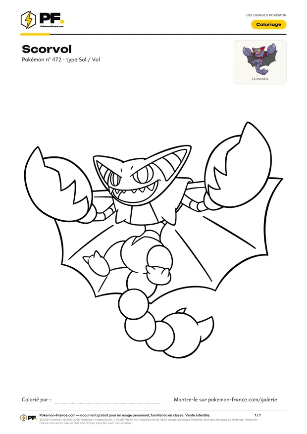 Coloriage Scorvol à imprimer au format A4
