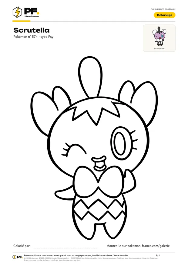 Coloriage Scrutella à imprimer au format A4