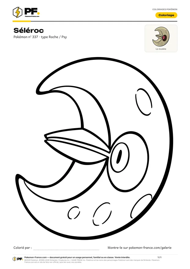 Coloriage Séléroc à imprimer au format A4