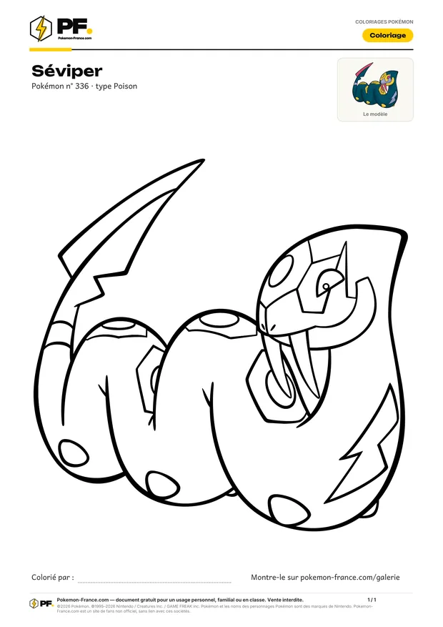 Coloriage Séviper à imprimer au format A4