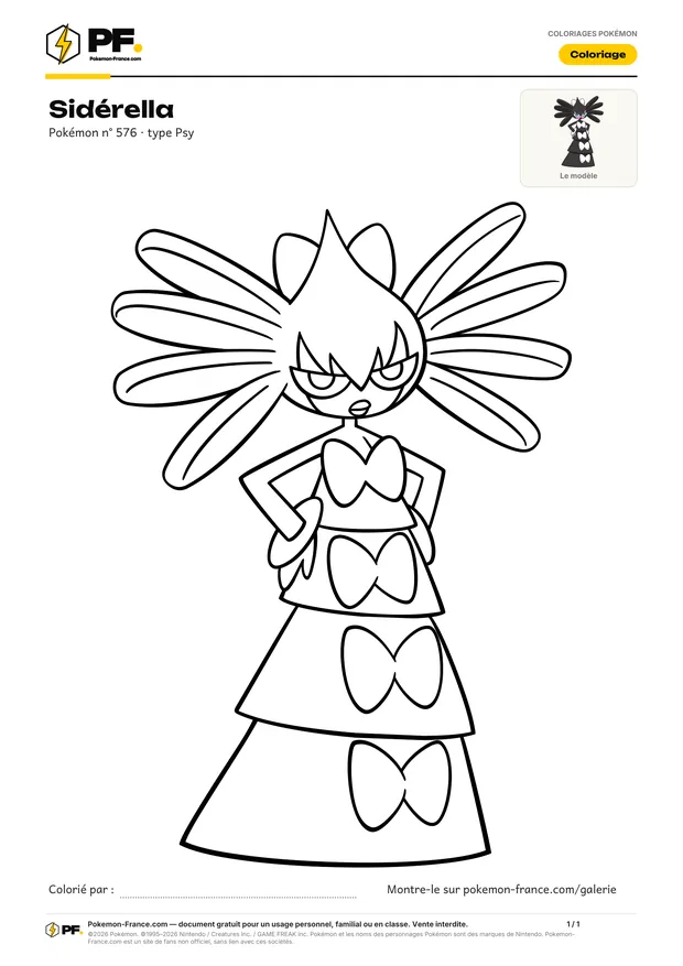 Coloriage Sidérella à imprimer au format A4