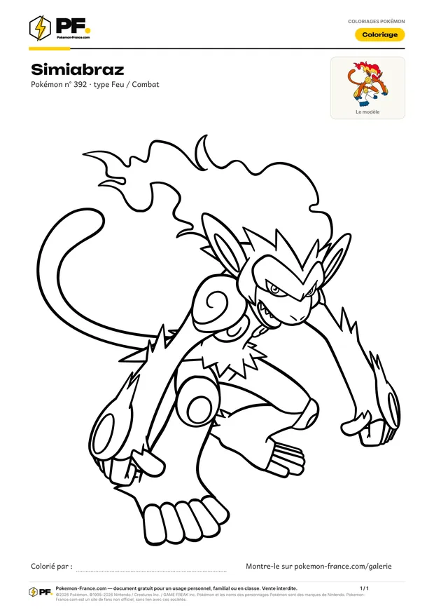 Coloriage Simiabraz à imprimer au format A4